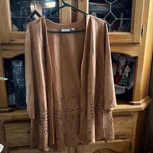 Joan Rivers size 1X cut out blazer excellent use condition suede like fabric